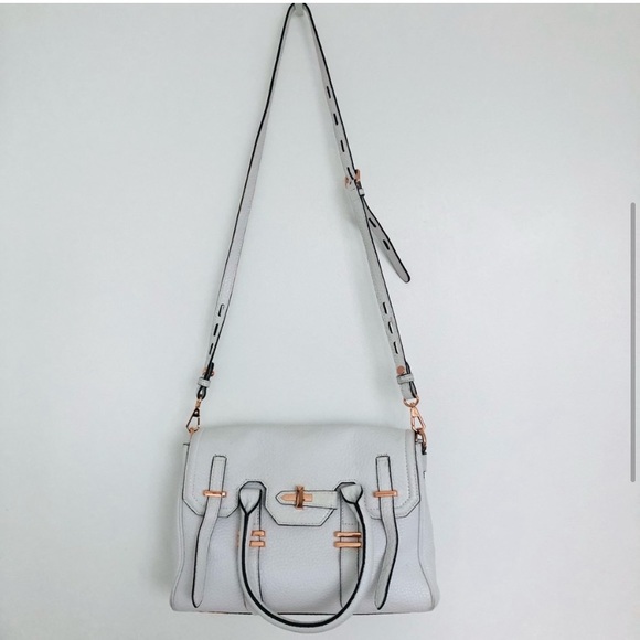 rebecca minkoff white and rose gold jules satchel bag - Picture 4 of 10